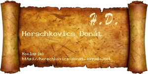 Herschkovics Donát névjegykártya